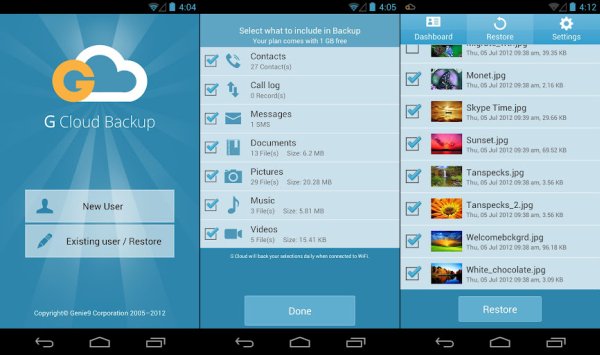 Backup-Apps für Android-Kontakte