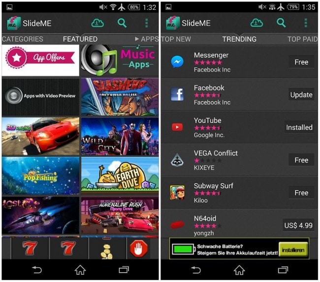 alternative al mercato delle app: SlideME