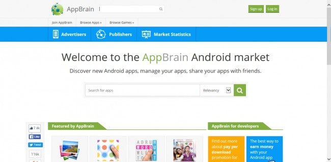 webbplats för nedladdning av android-app