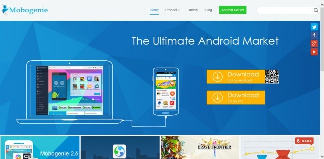 webové stránky ke stažení aplikace pro Android