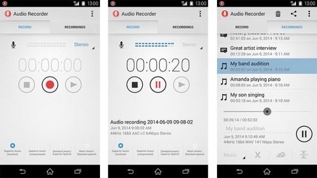 Aplicativo gravador de áudio para Android