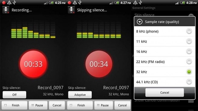 Aplicativo de gravador de voz inteligente para Android