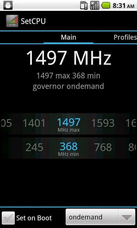 Top Android Root App: Indstil CPU