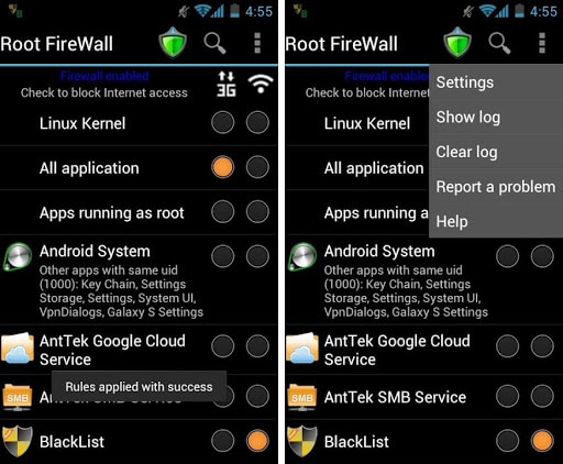 La mejor aplicación raíz de Android: Root Firewall Pro