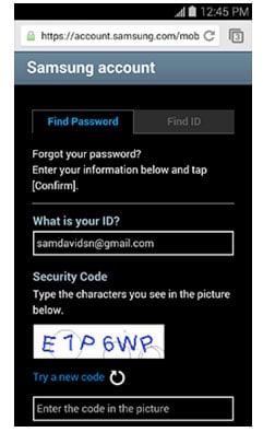 wachtwoord resetten Samsung-account