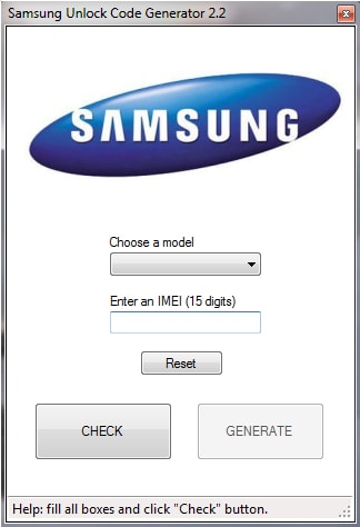 generador de código de desbloqueo de Samsung: escriba su código IMEI