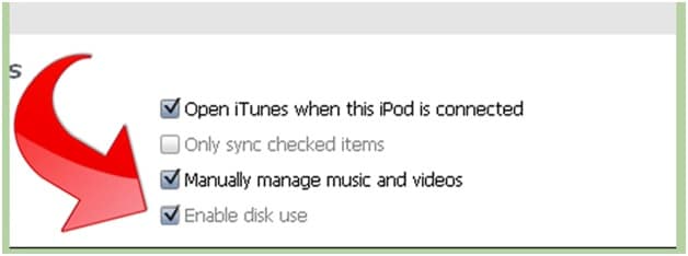 不使用 iTunes 安装应用程序 - 选择手动管理音乐和视频的选项