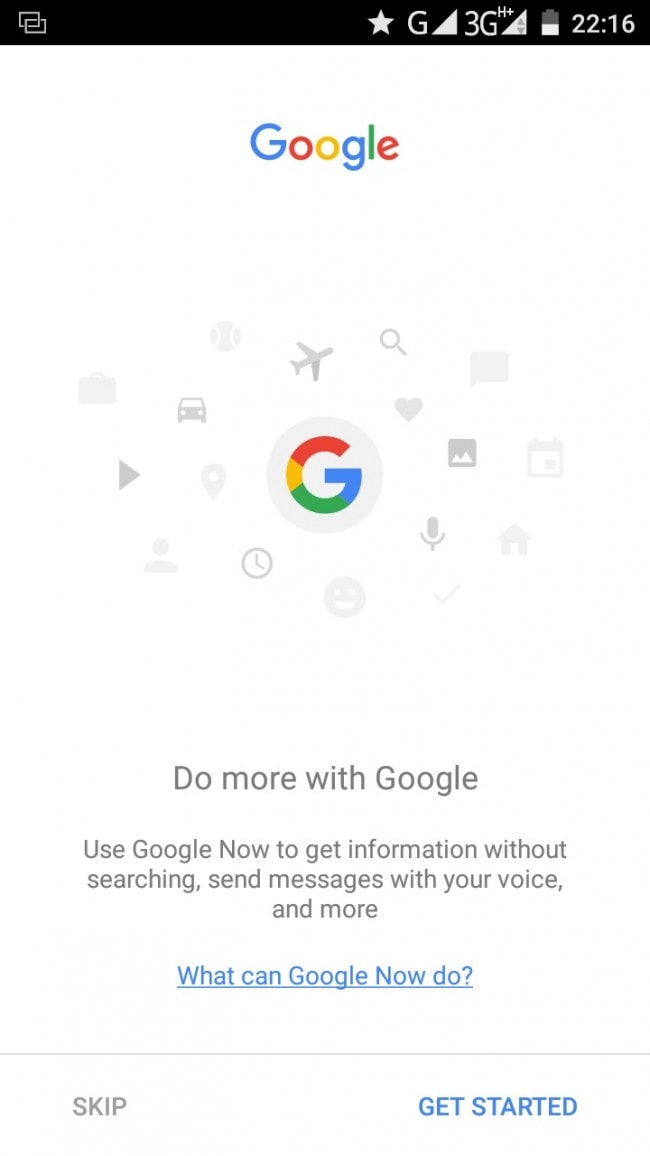 google now plano de viagem
