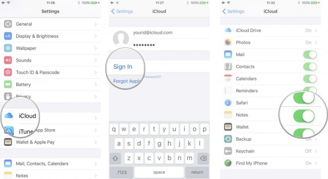 begynne å fikse notater som ikke synkroniseres med iCloud-problemer