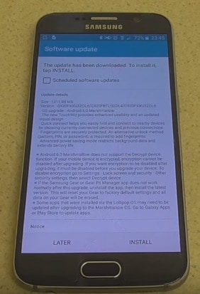 aktualizujte Android 6.0 pro Samsung krok 7