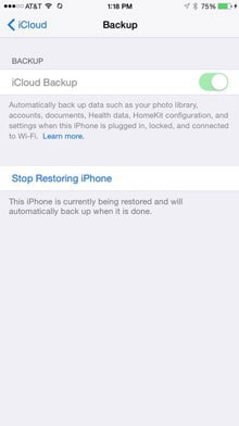 parar de restaurar iphone