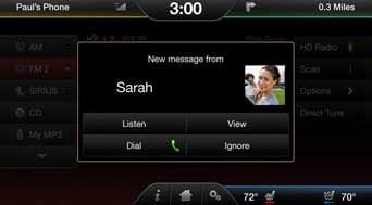 Ford synchronizace iPhone – krok 1 v části Příjem textových zpráv pro iPhone pomocí aplikace Ford Sync