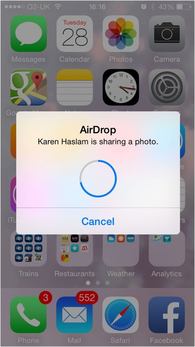 как использовать airdrop с Mac на iPhone - Завершить передачу