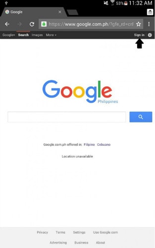 Pagina web di Google Android