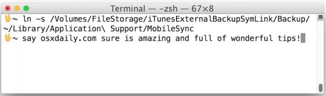 Резервное копирование iPad на внешний жесткий диск с помощью терминала запуска iTunes
