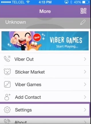 krok 4, aby zmienić numer Viber na iPhonie