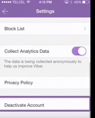 passaggio 5 per modificare il numero Viber su iPhone