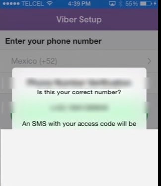 passo 7 para alterar o número do Viber no iPhone