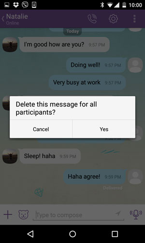 刪除 Viber 消息