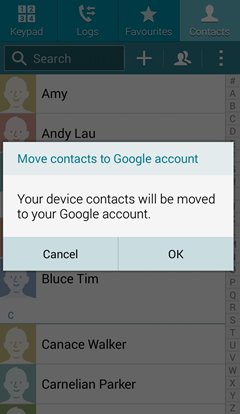 samsung flytta kontakter till Google-konto