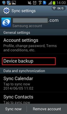 Backup-Meldungen des Samsung-Kontos