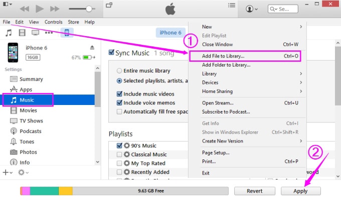 수동 방법으로 iPod에서 iPad로 음악 전송 - 6단계