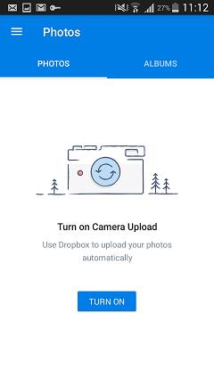 Dropbox backup delle foto Android