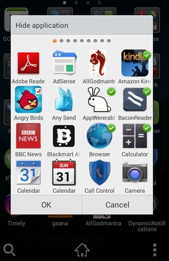 nascondi app con go launcher