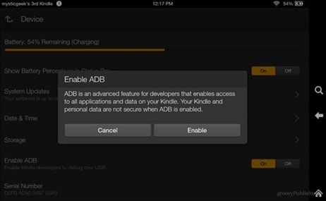 rootear kindle fire con controladores adb