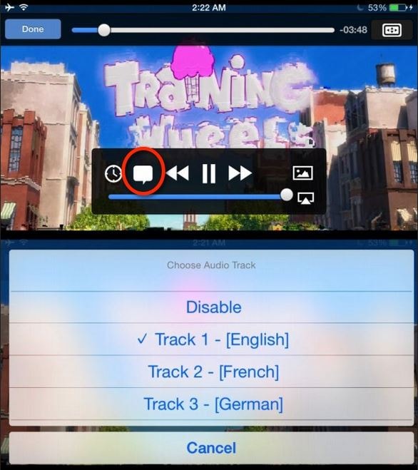 Dicas para usar o VLC para iPhone - Alterar faixas de áudio