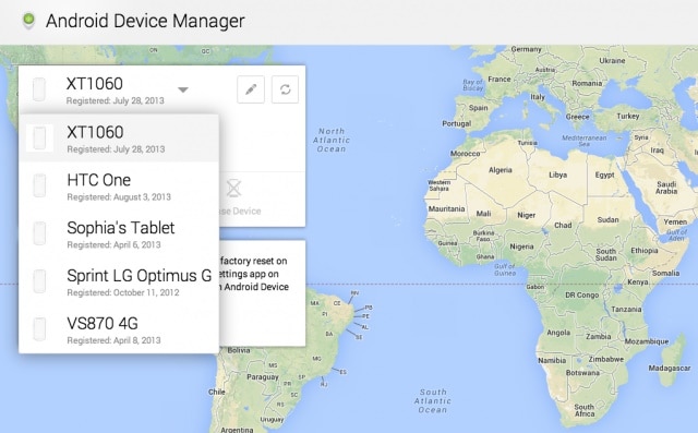 samsung tablet alaphelyzetbe állítása - jelentkezzen be az Android eszközkezelőbe