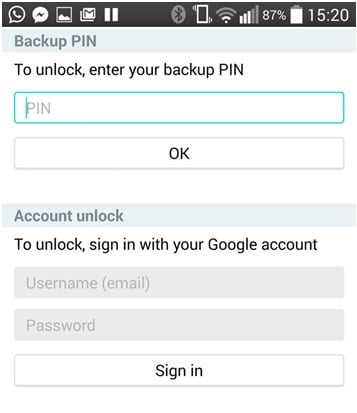 LG telefon feloldása - írja be a biztonsági PIN-kódot