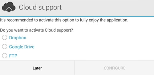 backup completo do Android - configure o suporte à nuvem