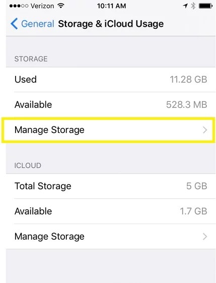 cómo eliminar aplicaciones en iphone-administrar almacenamiento