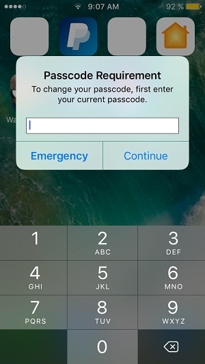 iPhoneのロック画面のパスコードを変更する
