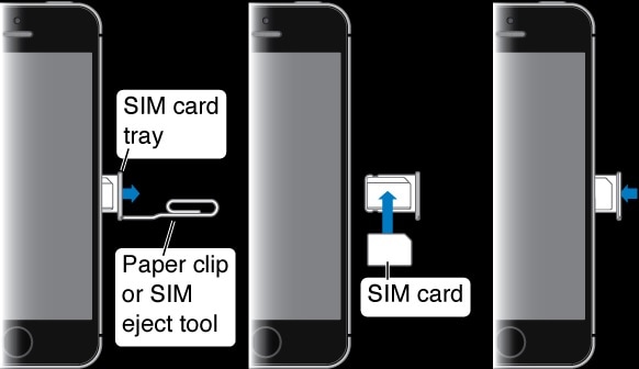fjern iphone sim-kort