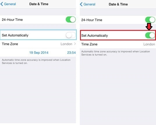 app store fungerer ikke - skift tid og dato