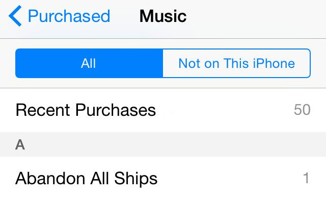 Az iTunes előzményekkel vásárolt zenét vásárol
