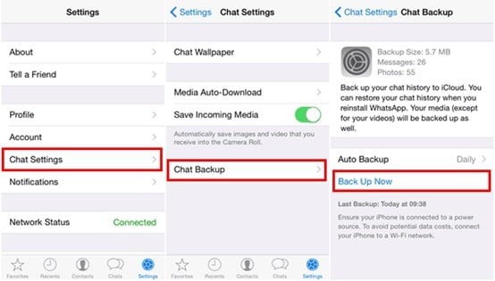 whatsapp-bilder fra iphone til pc/mac -Ta sikkerhetskopi på iCloud