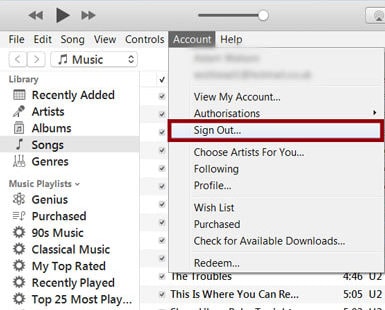 itunes oturumunu kapat