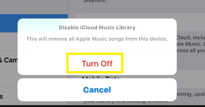 sluk icloud musikbibliotek