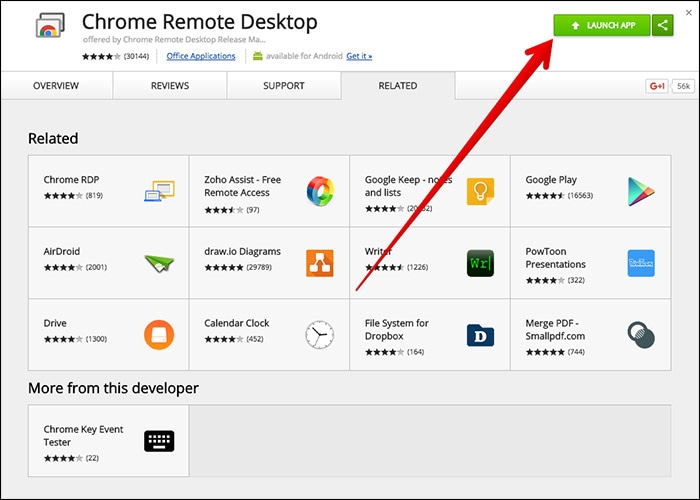 avviare Chrome desktop remoto