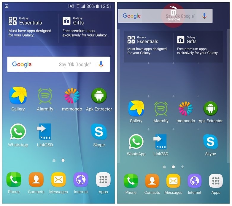 supprimer les widgets Android