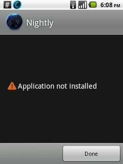 applikasjonen er ikke installert