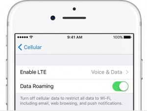 habilitar roaming de dados