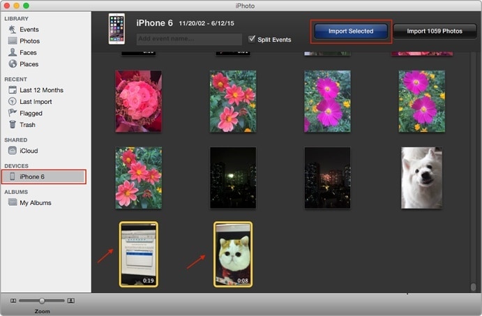 使用 iphoto 将 iphone 视频导入 mac