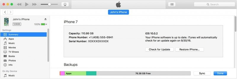 opdater iPhone med iTunes