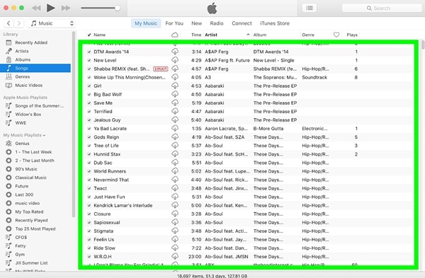 verwijder nummers uit de iTunes-bibliotheek