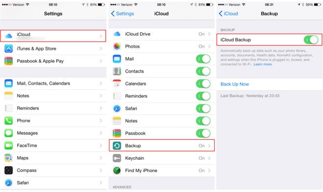 copia de seguridad de fotos heic a icloud