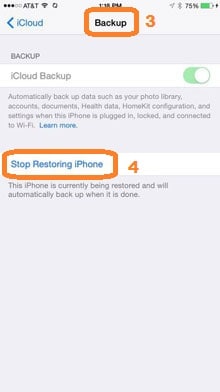 přestat obnovovat iphone
